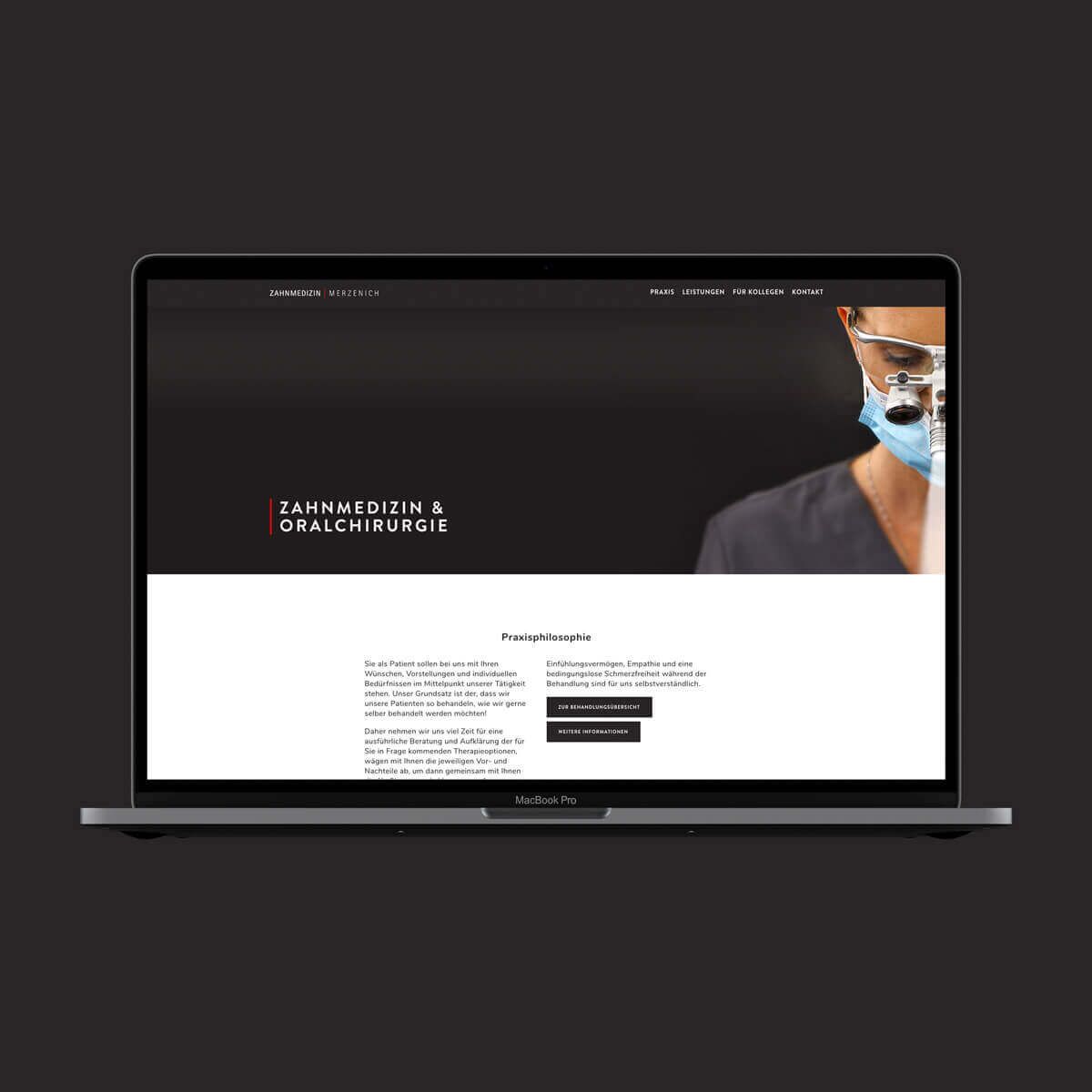 Website für die Zahnmedizin Merzenich - Fachzahnarzt für Oralchirurgie
